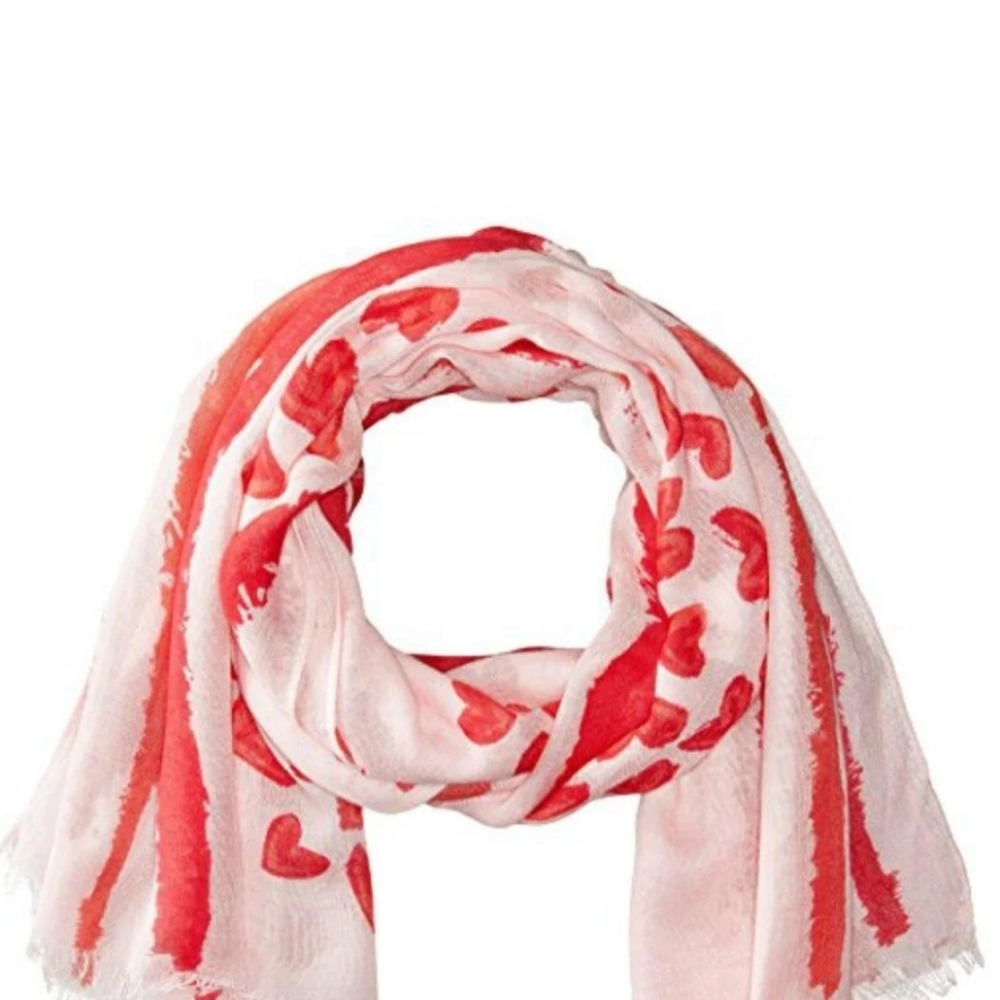 Vera Bradley Hearts Pink Scarf Used